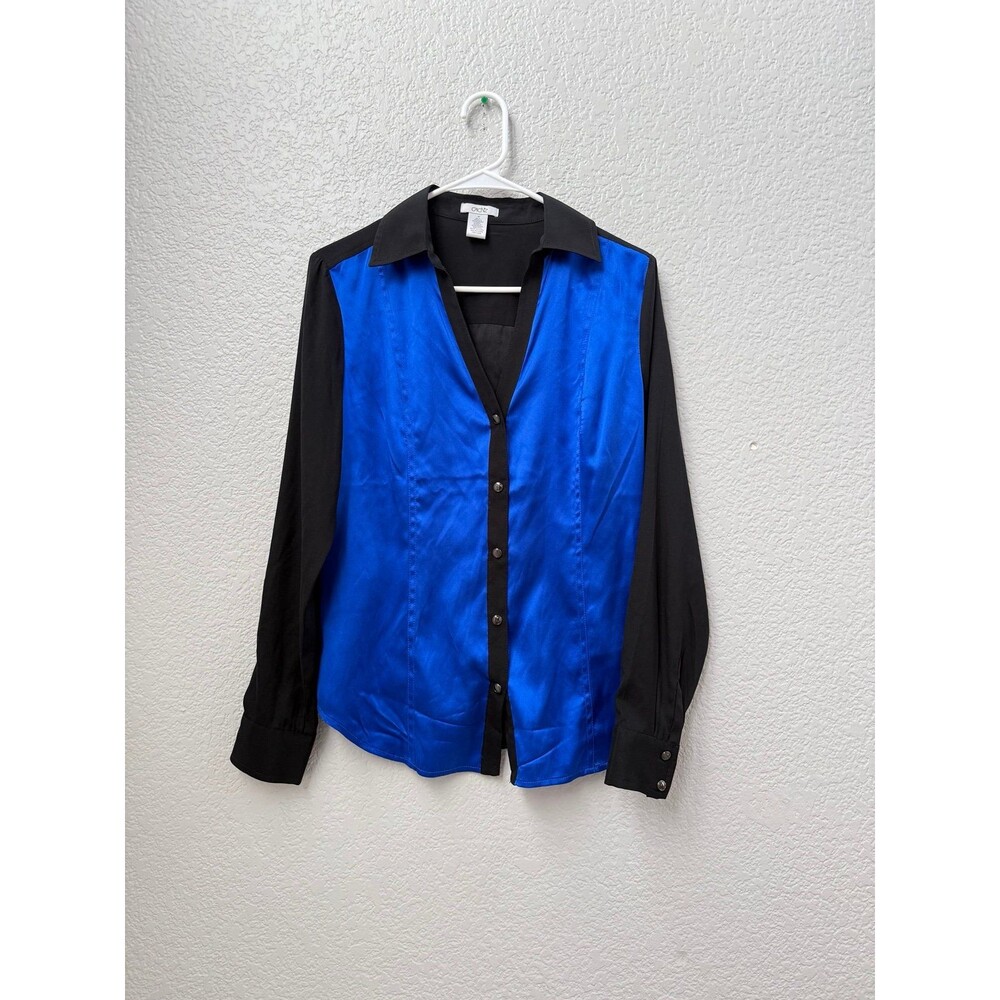 Cach Color Block Button Down Blouse - image 1